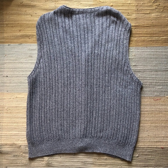 Vintage retro Glengate sweater vest knitted unisex cotton size large - Picture 3 of 4